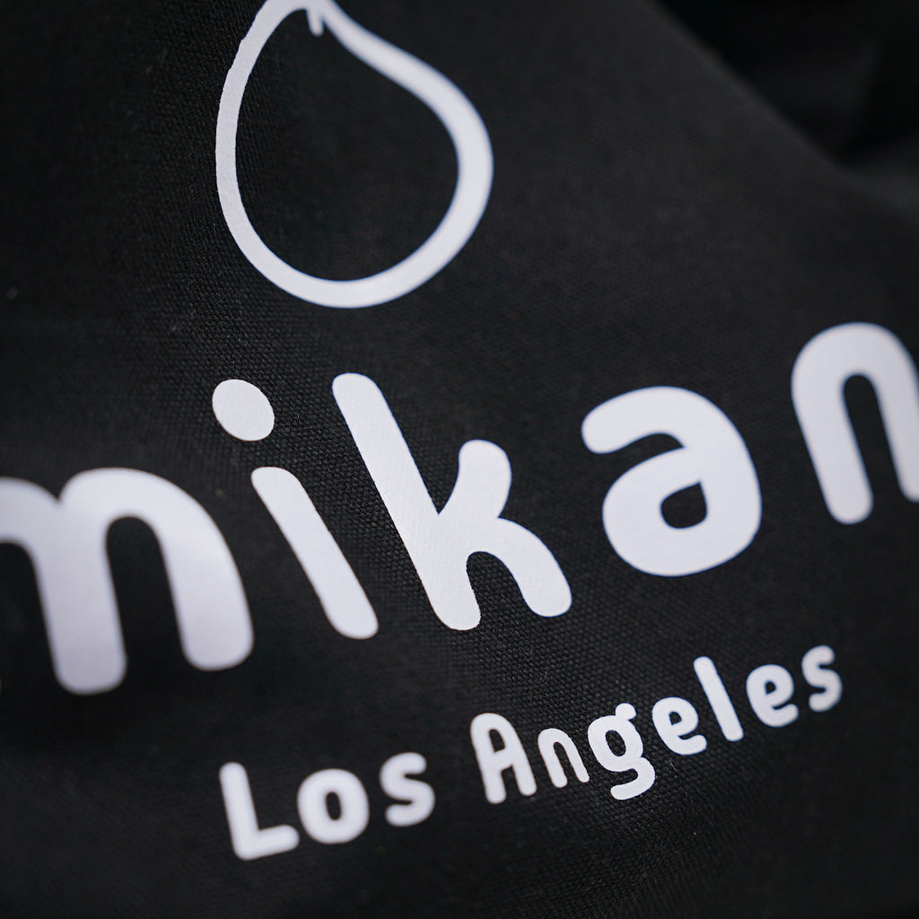 mikan Los Angeles Canvas Tote Bag (Black)