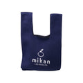 mikan Los Angeles Knit Mini Tote Bag (Navy Blue/White)