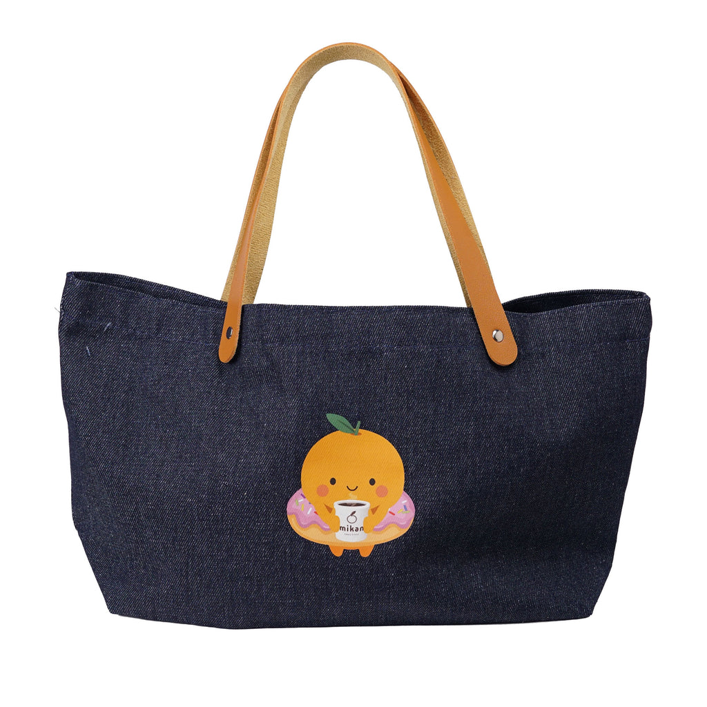 mikan Friends Sprinkle Pink Denim Tote Bag