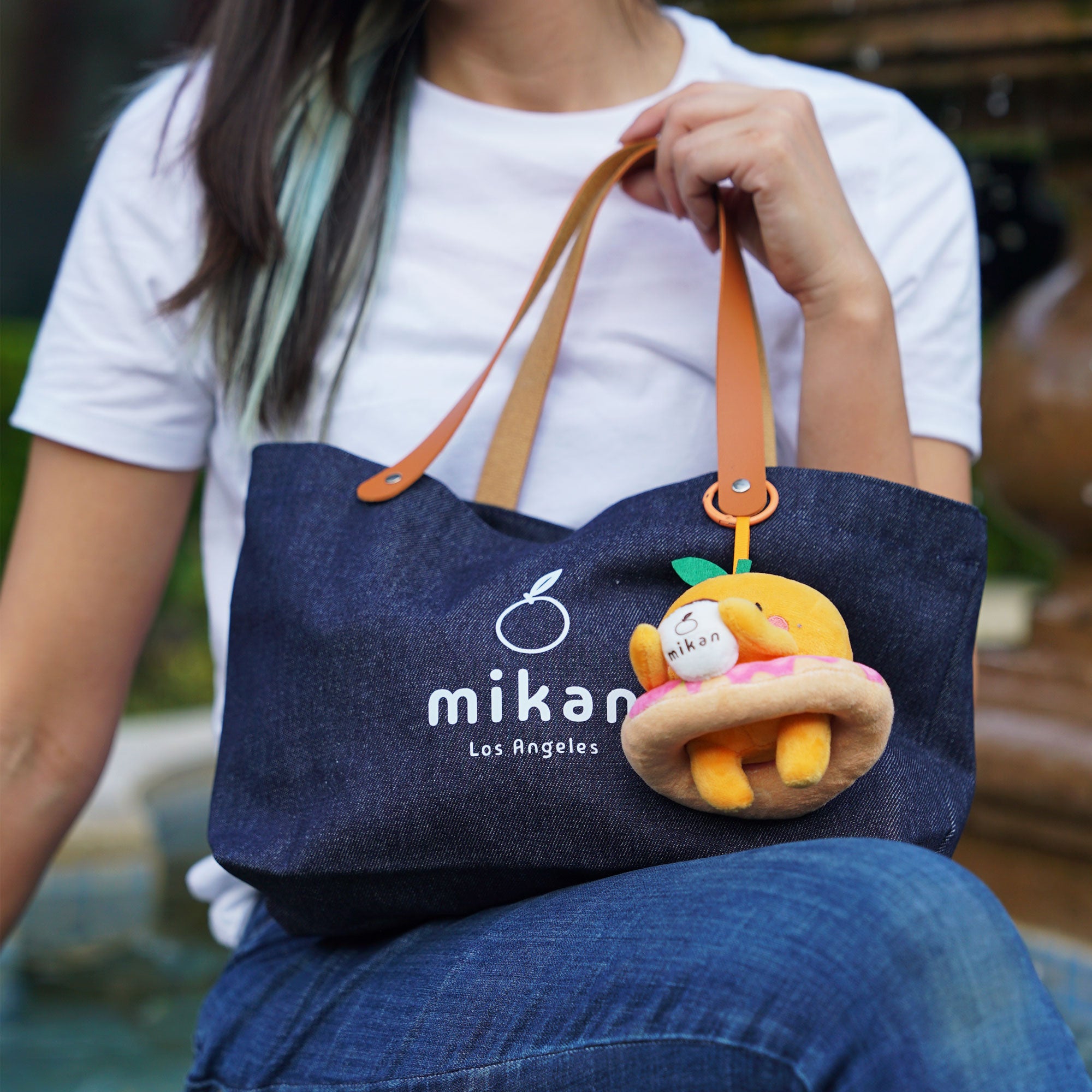 mikan Los Angeles Denim Tote Bag